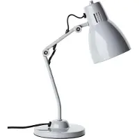Brilliant graue Tischleuchte BAILIE | Tischlampe mit schwenkbarem Kopf | 1x E14 Fassung max. 40W | Metall