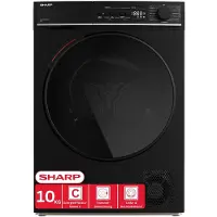 Sharp KD-WNHB0S9GMC-DE Wärmepumpentrockner 10 kg, Energieeffizienzklasse C, WiFi, BubbleDrum, LED-Trommelbeleuchtung, 15 Trockenprogramme, Frontlader, Schwarz
