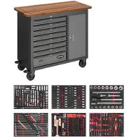 Vigor Mobile Werkbank Series L mit Sortiment V5154 375-teilig