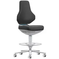 BIMOS Hightech- und Reinraumdrehstuhl Texon 4, Skintec schwarz, Sitz-Stopp-Rollen u. Fußring