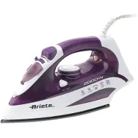 Ariete 6235/00, Trocken- & Dampfbügeleisen, Keramik-Bügelsohle, 2 m, 140 g/min, Weiß, Violett, 25 g/min