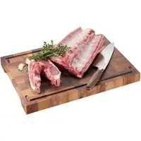 GEFU Tranchierbrett "ENNO", braun, B:30cm H:4,5cm L:44cm, Massivholz, Schneidebretter, Tranchierbrett, Hackblock mit Saftrinne, Antirutschfüße