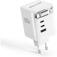 RealPower GaN Charger 100W weiss, 100 Watt,3xType-C,1x USB-A