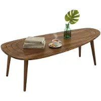 Dmora Wohnzimmertisch Beid, Niedriger Wohnzimmertisch, Kaffeeregal, Couchtisch für Sofa, 115x50h38 cm, Nussbaum