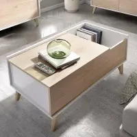 Dmora Couchtisch Cuna 99x60x41h cm Braun, mit Ablagefach