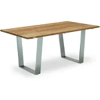 Niehoff - Teak-Gartentisch Noah - Edelstahl 160 x 95 cm Teak gebürstet Trapezkufe