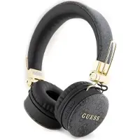 GUESS Wireless Bluetooth Headset 4G Metal Logo PolyurethanLeather Black, GUBH704GEMK