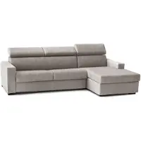 Talamo Italia Schlafsofa Daart, Ecksofa, 100% Italy, Sofa mit Drehöffnung, mit rechter Containerhalbinsel, mit Standard-Armlehnen, Cm 280x95h85, Turteltaube