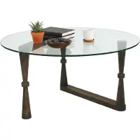 Dmora Belvi - Couchtisch, 80x80x41h cm Nussbraun, Runde Form