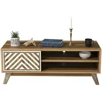 Dmora Wohnzimmertisch Markab, Niedriger Wohnzimmertisch, Kaffeeregal, Couchtisch für Sofa, 105x60h38 cm, Walnuss und Weiß