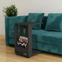 Dmora Wohnzimmertisch Dmanz, Niedriger Wohnzimmertisch, Kaffeeregal, Couchtisch für Sofa, 37x45h60 cm, Anthrazit