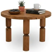 Dmora Wohnzimmertisch Pallas, Niedriger Wohnzimmertisch, Kaffeeregal, Couchtisch für Sofa, 60x60h40 cm, Eiche