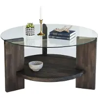 Dmora Couchtisch Alnitak 75x75x40 cm Schwarz mit Zeitungsablage