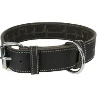 Trixie Rustic Vetleer Halsband Hond Heartbeat Zwart
