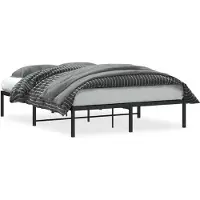 vidaXL Bettgestell Metall Schwarz 135x190 cm