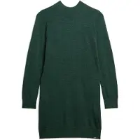 Superdry für Damen. W8011223A Grünes Strickkleid aus Merinowolle (S), Lässig, Langarm