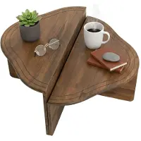 Dmora Wohnzimmertisch Juno, Niedriger Wohnzimmertisch, Kaffeeregal, Couchtisch für Sofa, 90x90h40 cm, Nussbaum