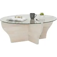 Dmora Couchtisch Almach 92x92x36h cm Weiß, mit Zeitungsablage