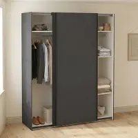 Dmora Kleiderschrank 2 Türen\ Margot Grau, 178,5x220,4 cm, 1 Fach