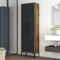 Dmora Großer Mehrzweckschrank Alphard 60x200 cm Braun 5 Böden