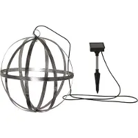 Star Trading Outdoor Solar-Leuchte Astri hängend oder liegend Metall silber Ø 30cm