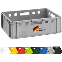 BURI Fleischkiste E2 Metzgerkiste 60x40x20cm lebensmittelecht, robust, stapelbar - Universal Lagerkiste Eurobox aus Deutschland
