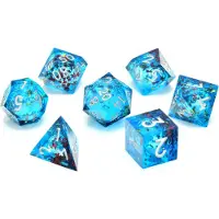 GlassStaff CritStones Liquid Core Würfel Set Mermaid's Maelstrom (7)