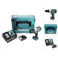Makita DDF 458 Y1J-D 18V Akku Bohrschrauber 91 Nm im Makpac mit 1x BL1815N 1,5 Ah Akku und DC18RC Ladegerät