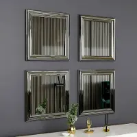 Dmora Spiegel Helion 40x40h cm Silber Rahmen aus Glas