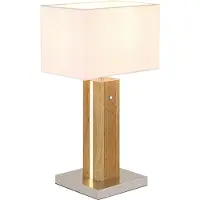 Nowa LED Tischleuchte FOREST, Grau, MDF, Textil, Touchdimmer, Warmweiß