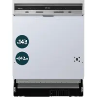Homex DWSI601442A Geschirrspüler 60 cm, Spülmaschine teilintegrierbar - 14 Maßgedecke, 9 Programme, Einbaugeschirrspüler