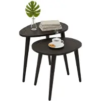 Dmora Couchtisch Azha 50x33x52h cm Schwarz Oval