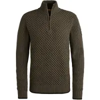 PME Legend Half Zip Structure Sweater Beluga Grün