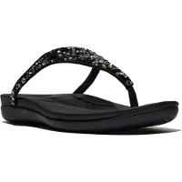Original Brands FitFlop Solay Mixed-Crystal Toe-Post Sandals SCHWARZ 38