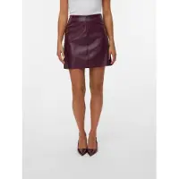 Vero Moda Lederimitatrock "VMNELLY HR SHORT PL SKIRT NOOS" Lederimitat, high waist