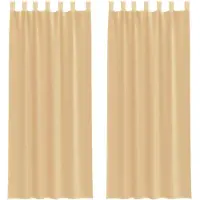 vidaXL Voile Vorhänge mit Stangentaschen 2 Stk. Sandfarbe