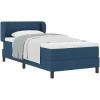 vidaXL Boxspringbett mit Kopfteil Blau 90 x 200 cm Stoff