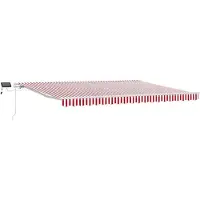 vidaXL Ausziehbare Markise Rot und Weiß 450 x 300 cm