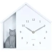 Karlsson - Wanduhr Sitting Cat - Weiß - 24.9x24.9x27cm