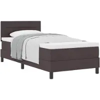 vidaXL Boxspringbett mit Kopfteil Dunkelbraun 90 x 190 cm Stoff