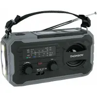 Thomson Portable Solar Sos Am/fm 8000mah Battery Emergency Flashlight 3 Charging Modes Function Tragbares Radio Durchsichtig Durchsichtig One Size