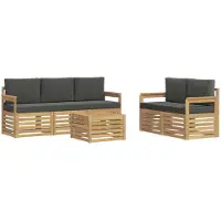 vidaXL Outdoor-Sofagarnitur 6 Stk. Weiß und Anthrazit Polyester