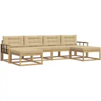 vidaXL Outdoor-Sofagarnitur 6 stk. Weiß und Beige
