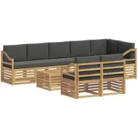 vidaXL Outdoor-Sofagarnitur 9 Stk. Weiß und Anthrazit Polyester