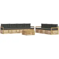 vidaXL Outdoor-Sofagarnitur 8 stk. Weiß und Anthrazit Polyester