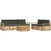 vidaXL Outdoor-Sofagarnitur 6 stk. Weiß und Anthrazit