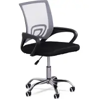 MUWO "Director" Bürostuhl | Ergonomisches Design | Verstellbare Sitzhöhe | Mesh-Gewebe | Metallfüße | MW-395 | grau | NEU, im Karton