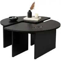 Dmora Couchtisch Codroipo 90x90x41cm Schwarz Rundform