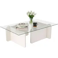 Dmora Couchtisch Itri 105x65x30h cm Weiß Zeitschriftenhalter