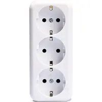 McPower Schutzkontakt-Steckdose 3-fach ''Finery'', 250V/16A,AP,Einsteckschutz,weiß